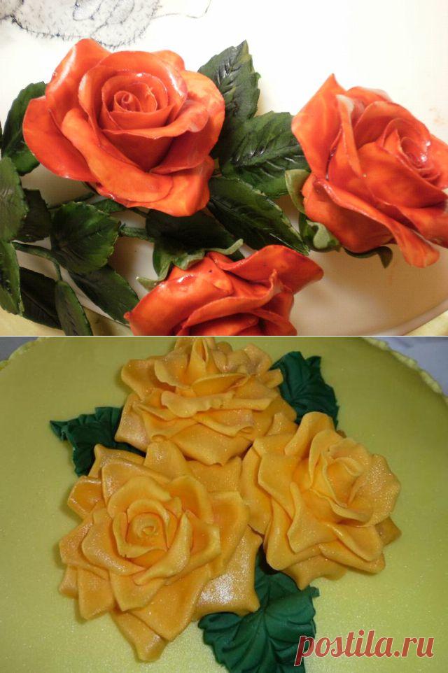 Роза из сахарной мастики. МК и рецепт приготовления мастики.