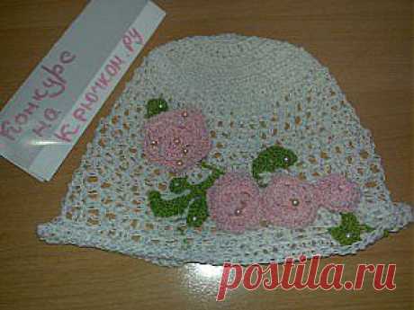Летняя шапочка на конкурс “Летние головные уборы для детей” | Вязание крючком, схемы вязания, бесплатное вязание крючком