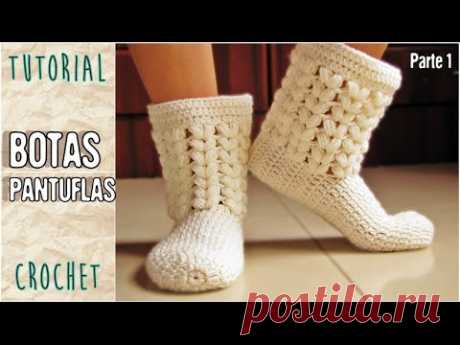 Pantuflas a crochet, todos los talles (Parte 1/3)