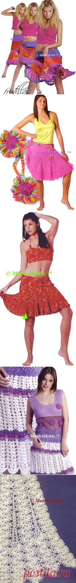 Летние вязаные юбки и комплекты ☆ подборка ☆ вязание крючком