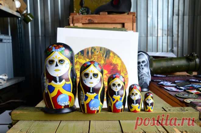 Русская Матрешка Бабушка Деревянные куклы гнездования Череп | Etsy