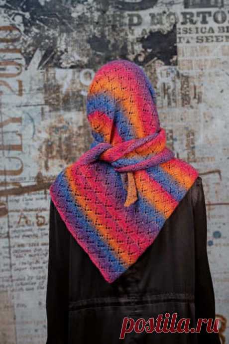 Шаль спицами из Lang yarns LovisРазмер 120*122 см100% меринос50 г/170мРасход 250 г