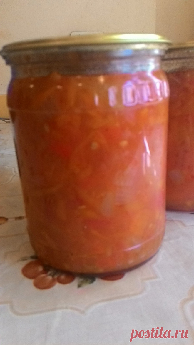 Салат на зиму из перца ,помидор и моркови с соусом - Простые рецепты Овкусе.ру