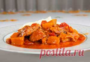 Говядина тушеная с тыквой:Рецепт №1