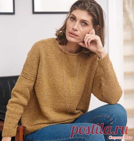 Гладкий джемпер с рельефной отделкой - Вязание спицами - Страна Мам