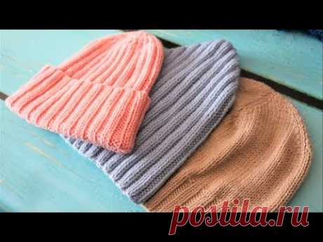 ШАПКА СПИЦАМИ Мастер класс Вязание Knit Mom knitting рукоделие hat ручная работа мк своими руками