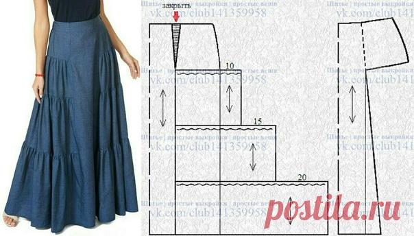 Юбка макси с тремя ярусами оборок по бокам - моделирование по базовой выкройке.
#простыевыкройки #простыевещи #шитье #юбка #моделирование