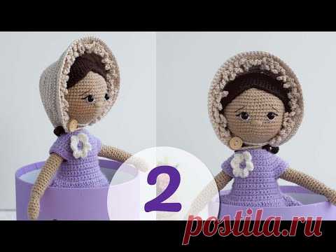 Красивая шляпка 👒 для куклы крючком! МК 2 часть