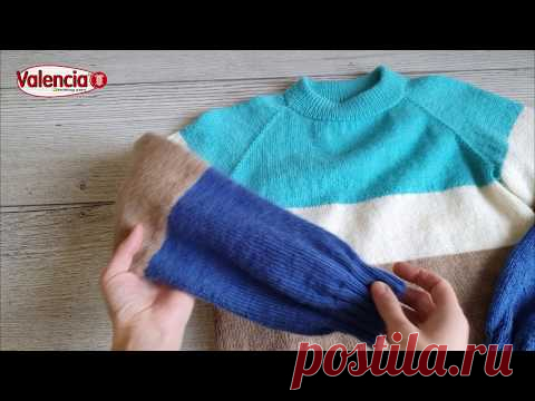 Полосатый свитер. Вяжем рукава. Вязание спицами.