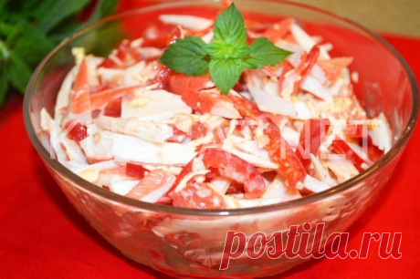 Салат «Красное море» с крабовыми палочками. Рецепт с фото &amp;bull; Кушать нет