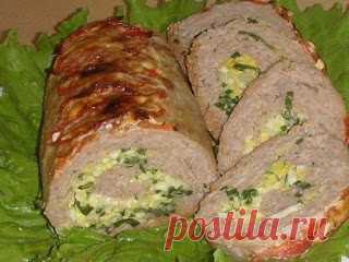 Самые вкусные рецепты: Мясной рулет с начинкой