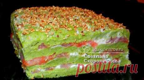 Праздничный закусочный торт с красной рыбой – рецепт с фото от Лиги Кулинаров, пошаговый рецепт