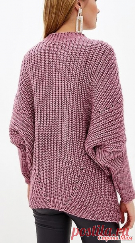 Пуловер патентным узором спицами - ВЯЗАНАЯ МОДА+ ДЛЯ НЕМОДЕЛЬНЫХ ДАМ - Страна Мам