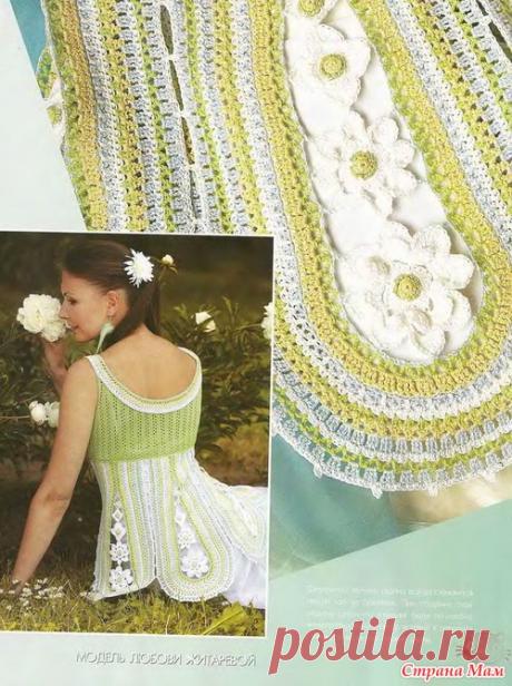 Вязание: элегантный летний топ