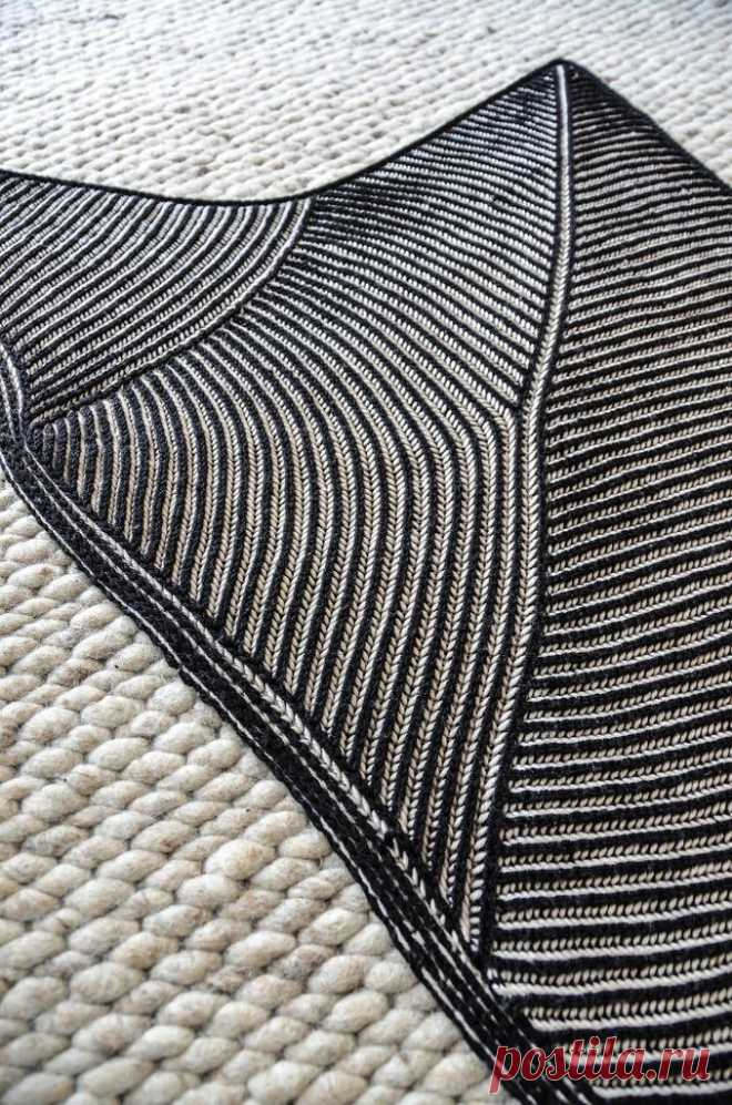 Шаль двухцветной патентной резинкой Askews me - Вяжи.ру