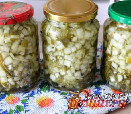 Заготовка из огурцов для салатов и первых блюд