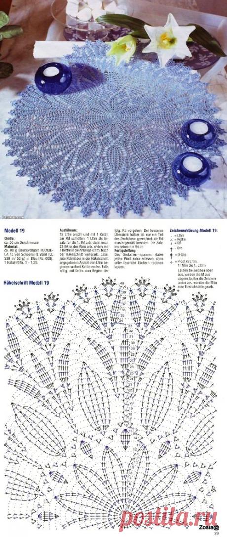 ГОЛУБАЯ АЖУРНАЯ САЛФЕТКА
