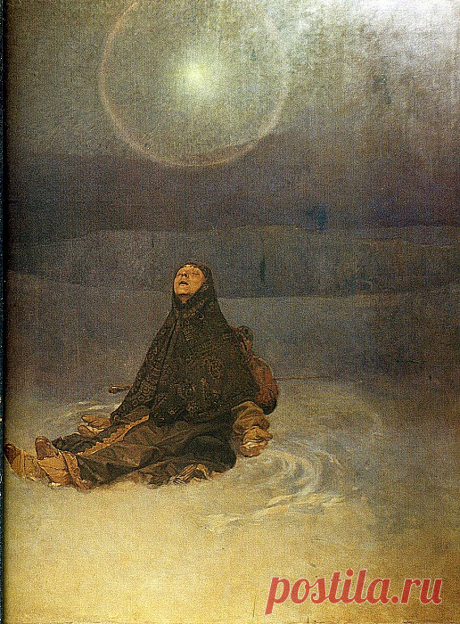 «-Женщина в степи-, 1923» картина - Альфонс Мария Муха ★  Альбом: Альфонс Мария Муха  на сайте Gallerix