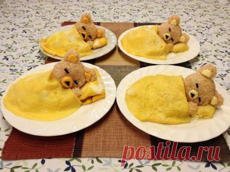 Рисовые медвежата под одеялком-омлетиком