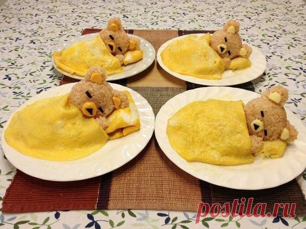 Рисовые медвежата под одеялком-омлетиком