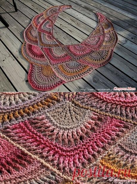 Нобычная шаль спицами