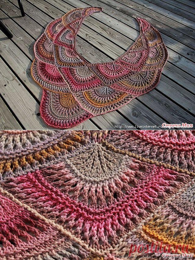 Нобычная шаль спицами