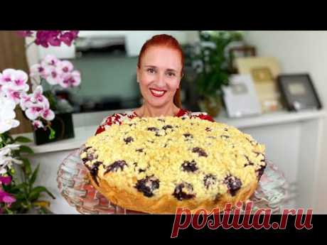 Нежный ПИРОГ С ВИШНЕЙ (черешней) и песочной крошкой Простая выпечка к чаю Люда Изи Кук cherry pie
