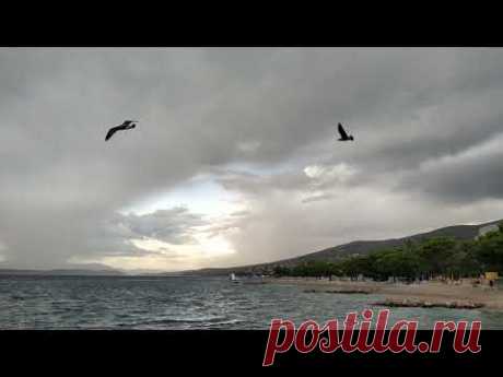 #шторм пляж, почему гудели сирены #Хорватия #Crikvenica