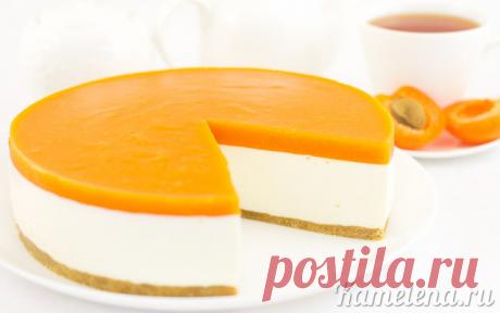 Творожный чизкейк с абрикосами (без выпечки)