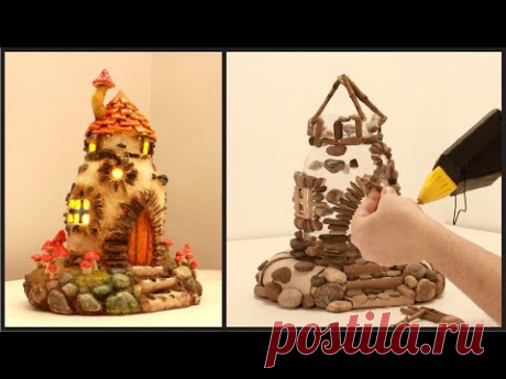 ❣DIY Fairy House Lamp Using Plastic Bottles and Pebbles❣