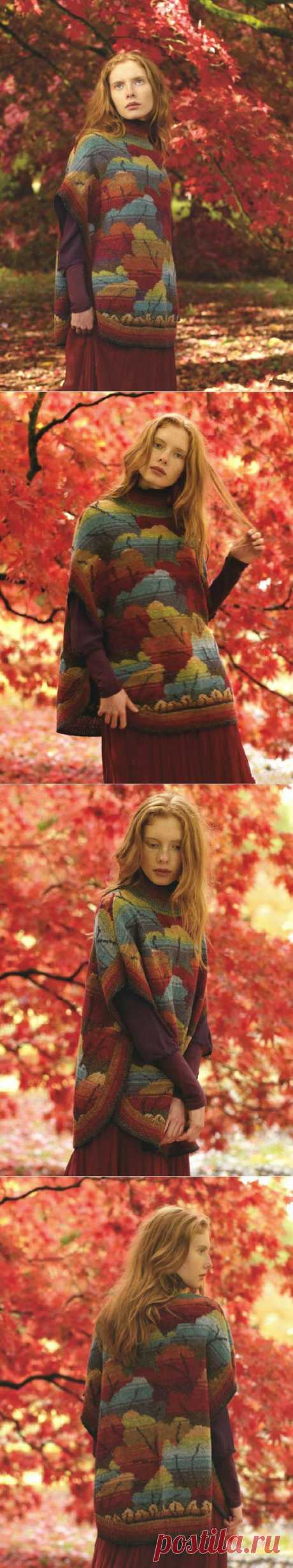 Осеннее пончо от Kaffe Fassett