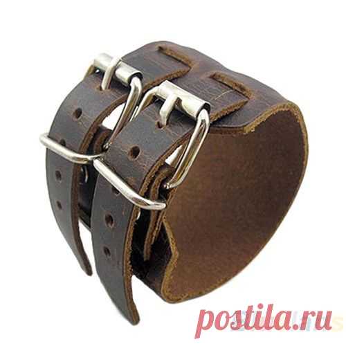 Новинка 2 слоя панк ремень мужчины подлинная кожа коровы браслеты и браслеты браслеты тумака подарка 04S5 купить на AliExpress