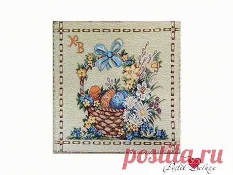 Салфетки пасхальная корзинка (32х32 см) мток из гобелена