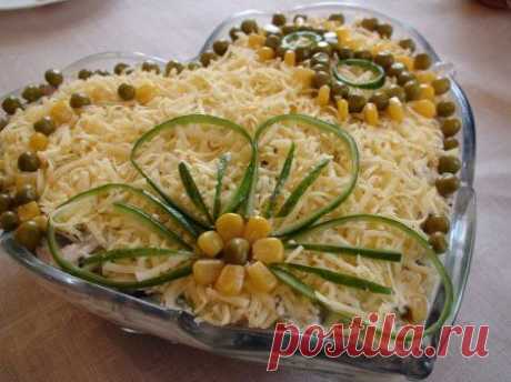 Салат с курицей и консервированными грибами » Жрать.ру