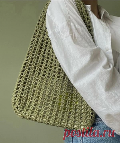 Сумка в сеточку крючком - KNITTLY.ART