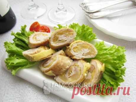 Рулетики из свинины с ананасами и сыром, рецепт с фото.