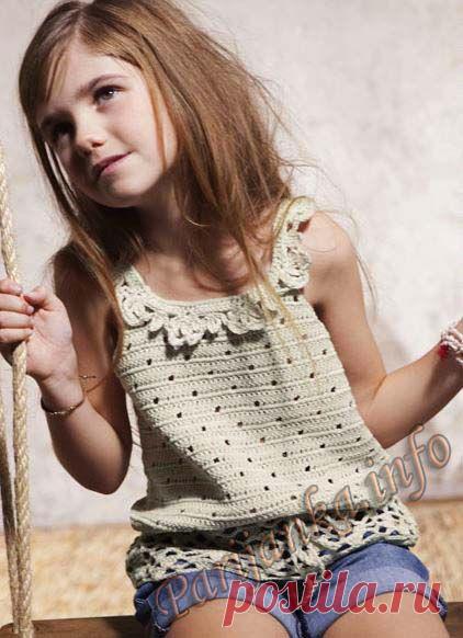 Майка крючком для девочки (д) 07*580 Phildar №4200