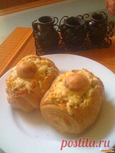 Утренние фаршированные булочки. Быстрый завтрак в микроволновке. /