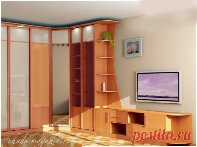 Шкаф угловой для гостиной комнаты по размерам; фото, дизайн, вид, заказ, замер.