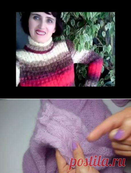Свитер, связанный на спицах из пряжи Alize Angora Gold Batik. Knitted sweater on the needles - Cмотреть видео онлайн с youtube,  с ютуба