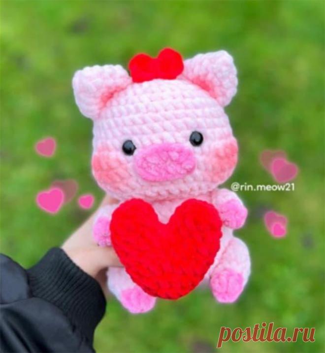 Свинка-валентинка Сусу крючком. Амигуруми схемы и описания. Автор: @rin.meow21 | IRINELY.ART