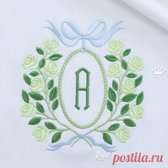 Садовые Розы Рамка Дизайн машинной вышивки - 5 размеров