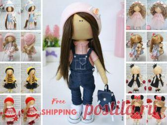 Collection Art Doll, Fabric Rag Doll, Nursery Decor Doll, Girl Gift Doll, Tilda Cloth Doll, Blue Soft Doll, Teen Doll Handmade by Kristina Hello, dear visitors!  This is handmade cloth doll created by Master Kristina (Vladivostok, Russia). All dolls stated on the photo are mady by artist Kristina. You can find them in our shop searching by artist name: