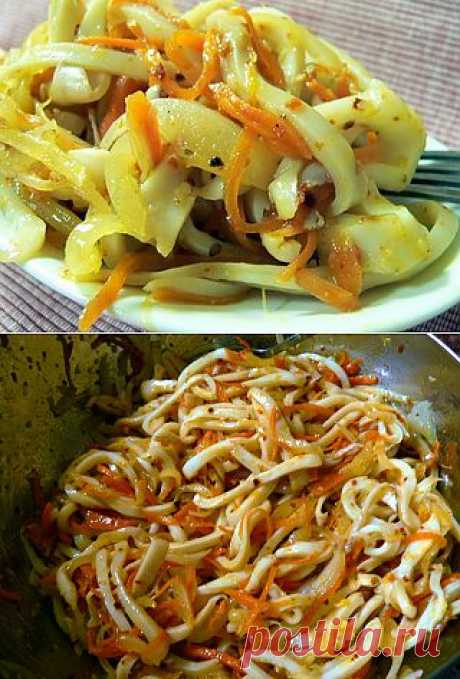 Острый салат с кальмарами | ВКУСНО ПОЕДИМ!