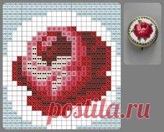 Схема розы для вышивки крестиком бисером