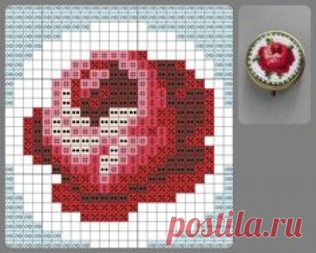 Схема розы для вышивки крестиком бисером