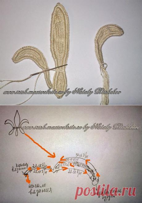 Irish crochet &: Королевская лилия МК.Step by step