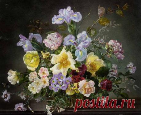 Цветочные натюрморты английского живописца Cecil Kennedy