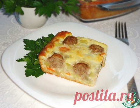 Пирог с рисом, овощами и фрикадельками – кулинарный рецепт