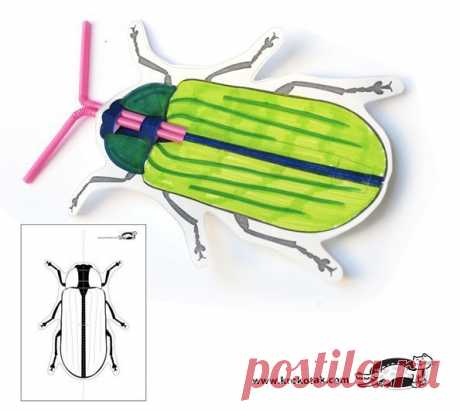 Насекомые из бумаги и коктейльных трубочек — Поделки с детьми